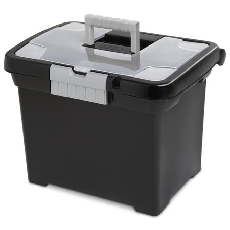 Sterilite Black Portable File Box 18719004